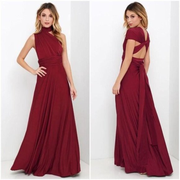 Ravon Infinity Maxi Dress by Von Vonni One Size Burgundy Wear in Many Styles - Picture 6 of 16